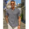 imageCOOFANDY Mens Henley Shirt Short Sleeve Casual Summer Beach Hippie TShirts Lightweight Vacation TopsDark Grey