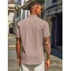 imageCOOFANDY Mens Henley Shirt Short Sleeve Casual Summer Beach Hippie TShirts Lightweight Vacation TopsKhaki