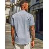 imageCOOFANDY Mens Henley Shirt Short Sleeve Casual Summer Beach Hippie TShirts Lightweight Vacation TopsLight Heather Blue