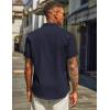 imageCOOFANDY Mens Henley Shirt Short Sleeve Casual Summer Beach Hippie TShirts Lightweight Vacation TopsNavy Blue