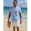 imageCOOFANDY Mens Henley Shirt Short Sleeve Casual Summer Beach Hippie TShirts Lightweight Vacation TopsSolid Light Blue
