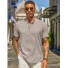 imageCOOFANDY Mens Henley Shirt Short Sleeve Casual Summer Beach Hippie TShirts Lightweight Vacation TopsStone