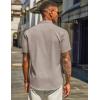 imageCOOFANDY Mens Henley Shirt Short Sleeve Casual Summer Beach Hippie TShirts Lightweight Vacation TopsStone