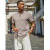 imageCOOFANDY Mens Henley Shirt Short Sleeve Casual Summer Beach Hippie TShirts Lightweight Vacation TopsStone