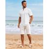 imageCOOFANDY Mens Henley Shirt Short Sleeve Casual Summer Beach Hippie TShirts Lightweight Vacation TopsWhite
