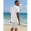 imageCOOFANDY Mens Henley Shirt Short Sleeve Casual Summer Beach Hippie TShirts Lightweight Vacation TopsWhite