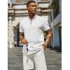 imageCOOFANDY Mens Henley Shirt Short Sleeve Casual Summer Beach Hippie TShirts Lightweight Vacation TopsWhite