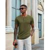 imageCOOFANDY Mens Henley Shirts Short Sleeve Casual Summer Basic Tee Solid Button TShirtsArmy Green