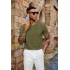 imageCOOFANDY Mens Henley Shirts Short Sleeve Casual Summer Basic Tee Solid Button TShirtsArmy Green