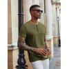 imageCOOFANDY Mens Henley Shirts Short Sleeve Casual Summer Basic Tee Solid Button TShirtsArmy Green