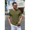 imageCOOFANDY Mens Henley Shirts Short Sleeve Casual Summer Basic Tee Solid Button TShirtsArmy Green