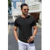 imageCOOFANDY Mens Henley Shirts Short Sleeve Casual Summer Basic Tee Solid Button TShirtsBlack
