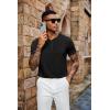 imageCOOFANDY Mens Henley Shirts Short Sleeve Casual Summer Basic Tee Solid Button TShirtsBlack