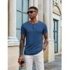 imageCOOFANDY Mens Henley Shirts Short Sleeve Casual Summer Basic Tee Solid Button TShirtsBlue