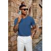 imageCOOFANDY Mens Henley Shirts Short Sleeve Casual Summer Basic Tee Solid Button TShirtsBlue