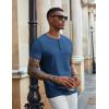 imageCOOFANDY Mens Henley Shirts Short Sleeve Casual Summer Basic Tee Solid Button TShirtsBlue