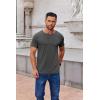 imageCOOFANDY Mens Henley Shirts Short Sleeve Casual Summer Basic Tee Solid Button TShirtsDark Grey