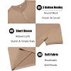 imageCOOFANDY Mens Henley Shirts Short Sleeve Casual Summer Basic Tee Solid Button TShirtsKhaki