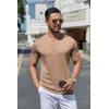 imageCOOFANDY Mens Henley Shirts Short Sleeve Casual Summer Basic Tee Solid Button TShirtsKhaki