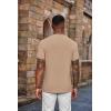 imageCOOFANDY Mens Henley Shirts Short Sleeve Casual Summer Basic Tee Solid Button TShirtsKhaki