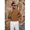 imageCOOFANDY Mens Henley Shirts Short Sleeve Casual Summer Basic Tee Solid Button TShirtsLight Brown