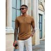 imageCOOFANDY Mens Henley Shirts Short Sleeve Casual Summer Basic Tee Solid Button TShirtsLight Brown