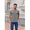 imageCOOFANDY Mens Henley Shirts Short Sleeve Casual Summer Basic Tee Solid Button TShirtsLight Grey