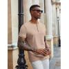 imageCOOFANDY Mens Henley Shirts Short Sleeve Casual Summer Basic Tee Solid Button TShirtsLight Khaki