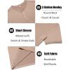 imageCOOFANDY Mens Henley Shirts Short Sleeve Casual Summer Basic Tee Solid Button TShirtsLight Khaki