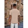 imageCOOFANDY Mens Henley Shirts Short Sleeve Casual Summer Basic Tee Solid Button TShirtsLight Khaki