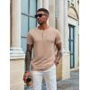 imageCOOFANDY Mens Henley Shirts Short Sleeve Casual Summer Basic Tee Solid Button TShirtsLight Khaki