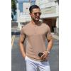 imageCOOFANDY Mens Henley Shirts Short Sleeve Casual Summer Basic Tee Solid Button TShirtsLight Khaki