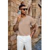 imageCOOFANDY Mens Henley Shirts Short Sleeve Casual Summer Basic Tee Solid Button TShirtsLight Khaki
