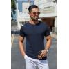 imageCOOFANDY Mens Henley Shirts Short Sleeve Casual Summer Basic Tee Solid Button TShirtsNavy Blue