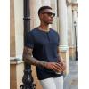 imageCOOFANDY Mens Henley Shirts Short Sleeve Casual Summer Basic Tee Solid Button TShirtsNavy Blue