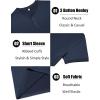 imageCOOFANDY Mens Henley Shirts Short Sleeve Casual Summer Basic Tee Solid Button TShirtsNavy Blue