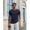 imageCOOFANDY Mens Henley Shirts Short Sleeve Casual Summer Basic Tee Solid Button TShirtsNavy Blue