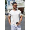 imageCOOFANDY Mens Henley Shirts Short Sleeve Casual Summer Basic Tee Solid Button TShirtsWhite