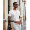 imageCOOFANDY Mens Henley Shirts Short Sleeve Casual Summer Basic Tee Solid Button TShirtsWhite