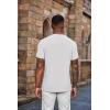 imageCOOFANDY Mens Henley Shirts Short Sleeve Casual Summer Basic Tee Solid Button TShirtsWhite