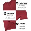 imageCOOFANDY Mens Henley Shirts Short Sleeve Casual Summer Basic Tee Solid Button TShirtsWine Red