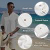 imageCOOFANDY Mens Casual Henley Shirts Long Sleeve Band Collar Lightweight Beach Shirts Summer TShirtsAll White
