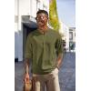 imageCOOFANDY Mens Casual Henley Shirts Long Sleeve Band Collar Lightweight Beach Shirts Summer TShirtsArmy Green