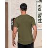 imageCOOFANDY Mens Casual Henley TShirts Summer Short Sleeve Cotton Shirts Basic Button Tee TopsArmy Green