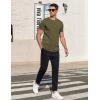 imageCOOFANDY Mens Casual Henley TShirts Summer Short Sleeve Cotton Shirts Basic Button Tee TopsArmy Green