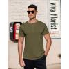 imageCOOFANDY Mens Casual Henley TShirts Summer Short Sleeve Cotton Shirts Basic Button Tee TopsArmy Green