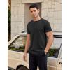imageCOOFANDY Mens Casual Henley TShirts Summer Short Sleeve Cotton Shirts Basic Button Tee TopsBlack