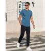 imageCOOFANDY Mens Casual Henley TShirts Summer Short Sleeve Cotton Shirts Basic Button Tee TopsCaptains Blue