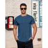 imageCOOFANDY Mens Casual Henley TShirts Summer Short Sleeve Cotton Shirts Basic Button Tee TopsDark Blue