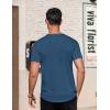 imageCOOFANDY Mens Casual Henley TShirts Summer Short Sleeve Cotton Shirts Basic Button Tee TopsDark Blue